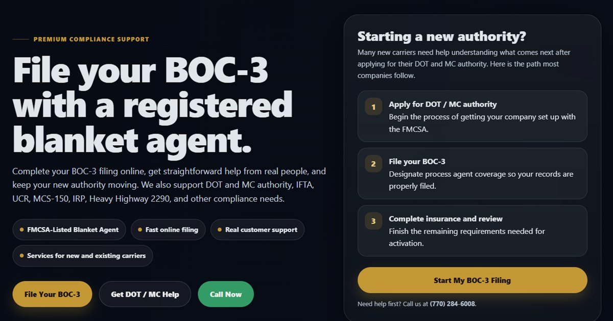 What Is Form BOC-3? Process Agent Filing Guide